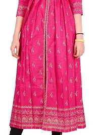 SEEWAN SUTRA A-Line Pink Foil Print Cotton Kurta | NVYACTN47M_P-thumb1