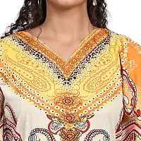 Stylish Multicoloured Crepe Abstract Print Kaftan Dress For Women-thumb4