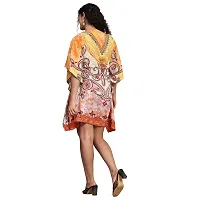 Stylish Multicoloured Crepe Abstract Print Kaftan Dress For Women-thumb3