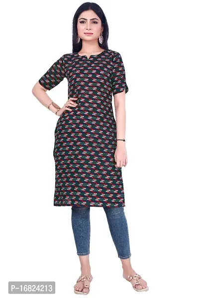 A-Line Blue  Cotton Kurta For Women