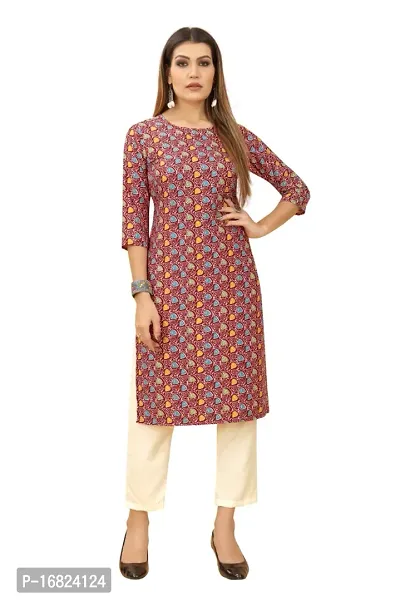 A-Line Pink  Crepe Kurta For Women