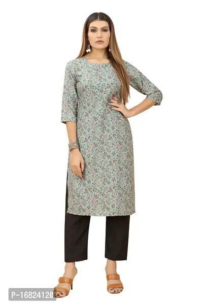 A-Line Grey  Crepe Kurta For Women