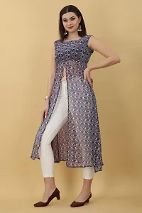 Seewan Sutra Women Sleeveless Boat Neck Georgette Floral Printed Kurti and The Length of The Kurti is Inches-thumb3