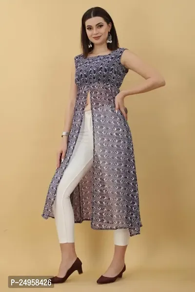 Seewan Sutra Women Sleeveless Boat Neck Georgette Floral Printed Kurti and The Length of The Kurti is Inches-thumb4