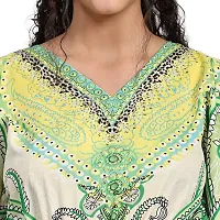 Stylish Multicoloured Crepe Abstract Print Kaftan Dress For Women-thumb3