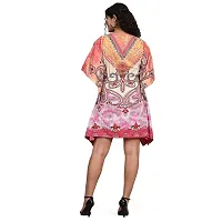 Stylish Multicoloured Crepe Abstract Print Kaftan Dress For Women-thumb3