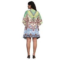 Stylish Multicoloured Crepe Abstract Print Kaftan Dress For Women-thumb3