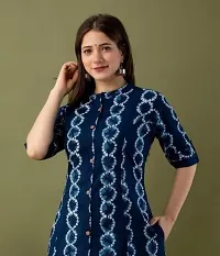 SEEWAN SUTRA A-Line Blue Printed Cotton Kurta | NVYACTN23S_P-thumb1