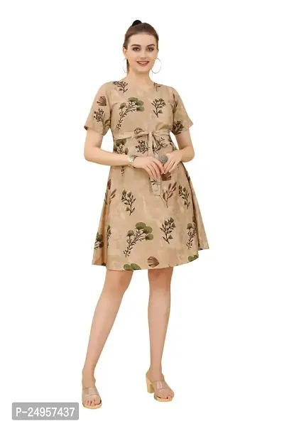 SEEWAN SUTRA Short Kurti Beige Printed Cotton Kurta | D52DS_P-thumb0