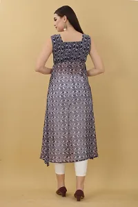 Seewan Sutra Women Sleeveless Boat Neck Georgette Floral Printed Kurti and The Length of The Kurti is Inches-thumb2