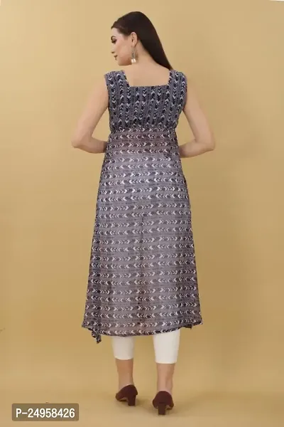 Seewan Sutra Women Sleeveless Boat Neck Georgette Floral Printed Kurti and The Length of The Kurti is Inches-thumb3