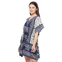 Stylish Multicoloured Crepe Animal Print Kaftan Dress For Women-thumb1