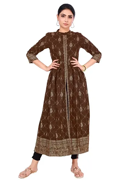 Stylish Cotton Printed A-Line Kurti