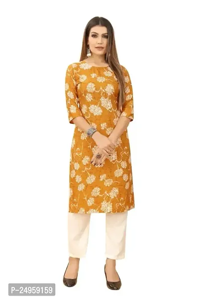 SEEWAN SUTRA A-Line Beige Printed Crepe Kurta | NVYACRP01S_P-thumb0