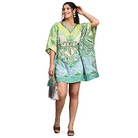 Stylish Multicoloured Crepe Abstract Print Kaftan Dress For Women-thumb4