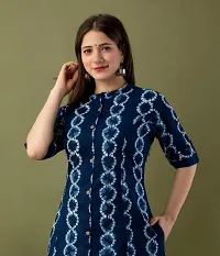 A-Line Blue  Cotton Kurta For Women-thumb1