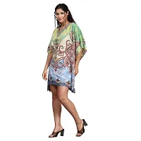 Stylish Multicoloured Crepe Abstract Print Kaftan Dress For Women-thumb1