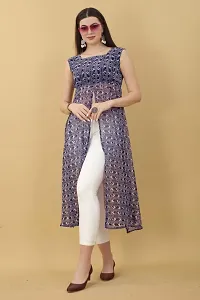 Seewan Sutra Women Sleeveless Boat Neck Georgette Floral Printed Kurti and The Length of The Kurti is Inches-thumb4