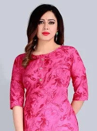 SEEWAN SUTRA A-Line Pink Printed Cotton Kurta | NF01S_P-thumb1