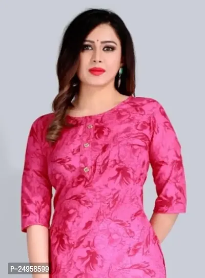 SEEWAN SUTRA A-Line Pink Printed Cotton Kurta | NF01S_P-thumb2