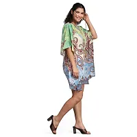 Stylish Multicoloured Crepe Abstract Print Kaftan Dress For Women-thumb2