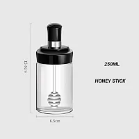Glass Honey Storage Dispenser Bottle With Dipper Stick-250ml (Random Color)-thumb1