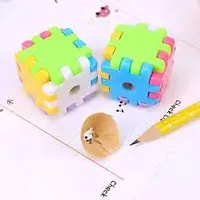 Cube Style Pencil Sharpener for Kids (Multicolour) -2 pc-thumb2