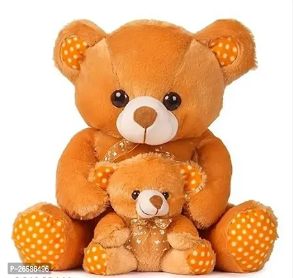 Cute Cotton Soft Plush Cuddling Mother And Baby Teddy Bear Toys For Kids- 2 Pieces-thumb0