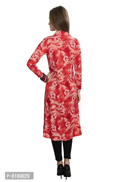 SWEEKASH Women's Floral Print Cotton Full Sleeve Knee Length Shrug-thumb2