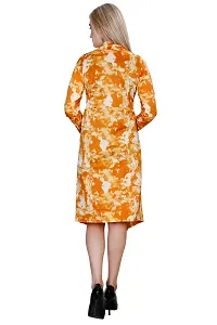Alluring Orange Hosiery Lycra Printed Straight Shrug For Women-thumb1