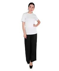 Stylish Solid Rayon Zip Closure Relaxed Palazzo - Combo (Pack Of 2) - Off White  Black-thumb1