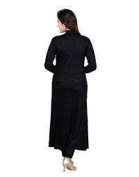 Stylish Viscose Black Full Sleeve Solid Viscose Long Length Shrug For Women-thumb1