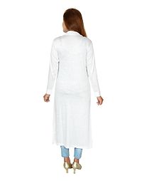 Stylish Cotton Full Sleeve Long Length White & Maroon Combo Shrug For Women (Pack Of 2)-thumb2