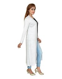 Stylish Cotton Full Sleeve Long Length White & Maroon Combo Shrug For Women (Pack Of 2)-thumb1