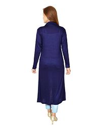 Stylish Cotton Full Sleeve Long Length Black  Navy Blue Combo Shrug For Women (Pack Of 2)-thumb4