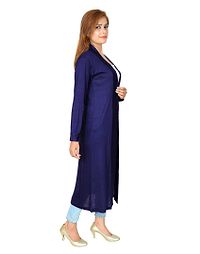 Stylish Cotton Full Sleeve Long Length Black  Navy Blue Combo Shrug For Women (Pack Of 2)-thumb3