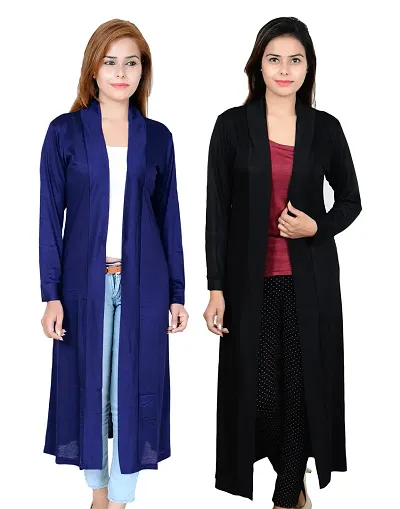 Cotton Long Length Shrug For Women