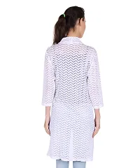 Stylish Net Full Sleeve Long Length Black & White Combo Shrug For Women (Pack Of 2)-thumb2