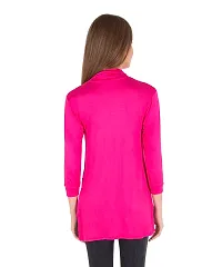 Stylish Viscose Full Sleeve Long Length Beige  Blossom Pink Combo Shrug For Women (Pack Of 2)-thumb4