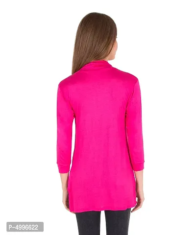 Stylish Viscose Full Sleeve Long Length Beige  Blossom Pink Combo Shrug For Women (Pack Of 2)-thumb5
