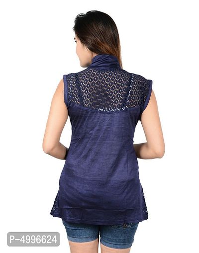 Stylish Viscose Sleeveless Maroon  Navy Blue Combo Shrug For Women (Pack Of 2)-thumb5