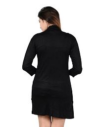 Stylish Viscose Full Sleeve Long Length Black  Beige Combo Shrug For Women (Pack Of 2)-thumb3