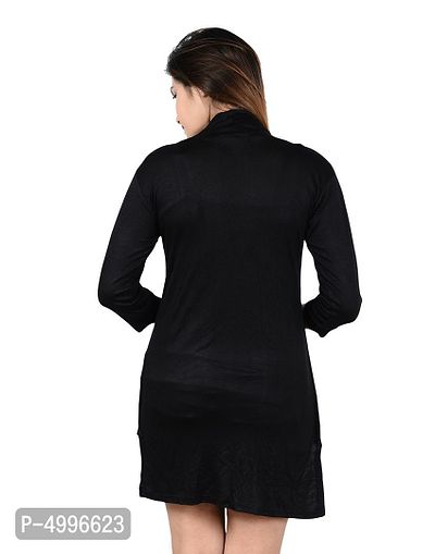 Stylish Viscose Full Sleeve Long Length Black  Beige Combo Shrug For Women (Pack Of 2)-thumb4