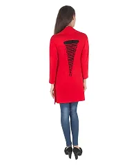 Stylish Cotton Red Full Sleeve  Long Length Shrug  For Women-thumb1