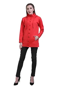 SWEEKASH Women Woollen Solid Round Full Sleeves Casual Buttoned Coat- Black-thumb3