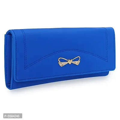 Fancy Royal Blue Artificial Leather Clutch For Women Girls-thumb0
