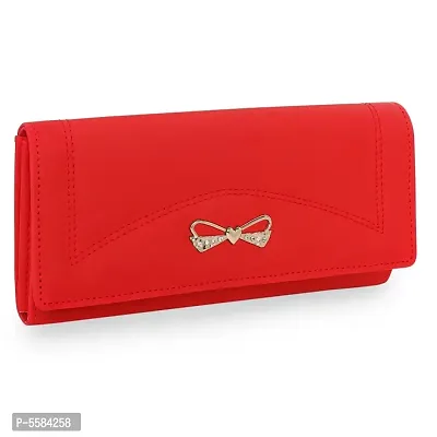 Fancy Red Leatherette Clutch For Women Girls