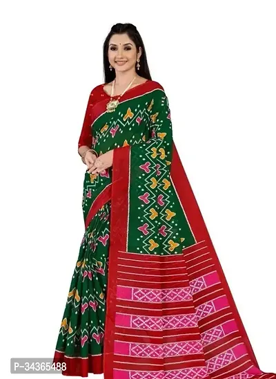 Elegant Cotton Printed Daily Wear Women Saree with Blouse Piece-thumb0