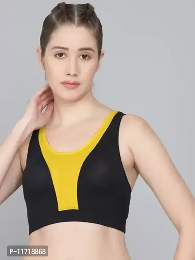 Stylish Yellow Cotton Solid Padded Bras For Women-thumb0