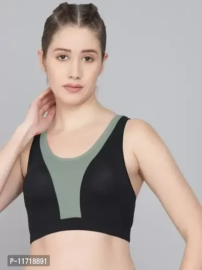 Stylish Green Cotton Solid Padded Bras For Women-thumb0